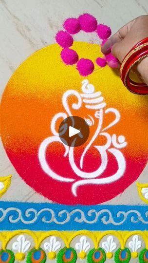 Vishnu Art, Ganesh Ji, Free Hand Rangoli, Rangoli Design, Free Hand, Rangoli Designs, Painting Ideas, Quick Saves, Design