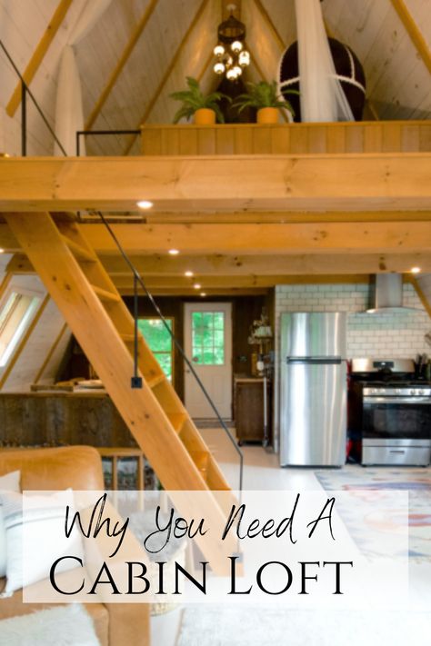 Cheap Cabin Ideas, Log Cabin Loft, Cabin Interiors Rustic, Small Cabin With Loft, Tiny Cabins Interiors, Tiny Home Cost, Small Cabin Interiors, Loft Cabin, Cabin Plans With Loft