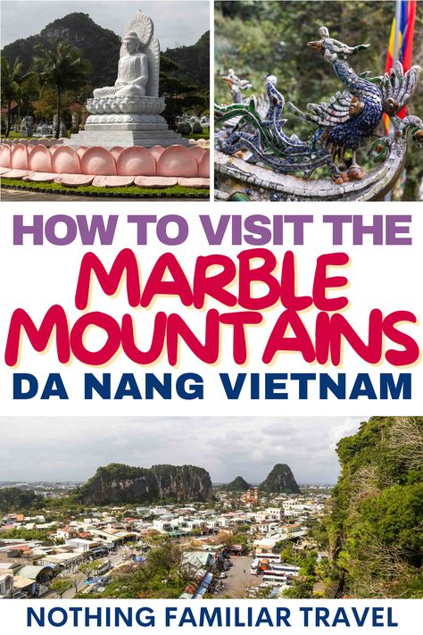 Da Nang Marble Mountain Vietnam, Marble Mountain, Vietnam Guide, Da Nang Vietnam, Asia City, Vietnam Holidays, Sacred Sites, Vietnam Travel Guide, Top Of The Mountain