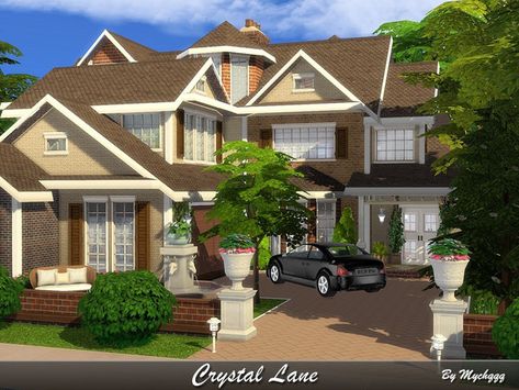 Sims 4 Family House, Sims 4 Modern House, Crystal House, Lotes The Sims 4, The Sims 4 Lots, Fall Bloxburg, Sims 4 House Ideas, Sims 4 Lots, Sims 4 Family