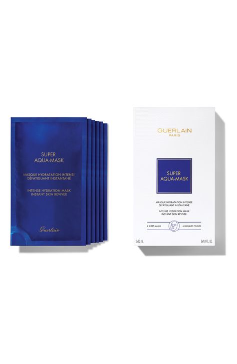 What it is: A silky, soft sheet mask that provides intense hydration and leaves skin appearing smoothed, plump and radiant.What it does: In only 15 minutes, this mask bathes your skin in intense hydration. With each application, your skin appears protected against the risk of future dehydration, which is a major cause of skin aging.How to use: Apply once or twice a week on cleansed skin in place of your serum. Leave on for 15 minutes. After removal, gently massage your skin to allow excess produ Hydrating Sheet Mask, Skin Aging, Gift Kit, Facial Mask, Diy Kits Gift, Sheet Mask, Packaging Design Inspiration, Facial Masks, Aging Skin