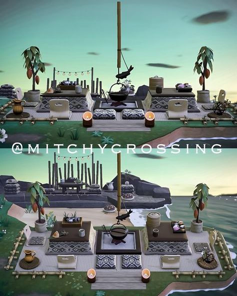 Michelle 👑 ACNH Addict on Instagram: "Hi friends! I’m back! Here’s Hikari’s peninsula where you can enjoy a private cookout dining experience. 🍣🍡🏝️  #crossmasinjuly   Codes by @/lunay.crossing 🫶🏼  #acnhbeach #acnhjapanesestyle #acnhjapan #acnhpeninsula #crossingcreations   Animal crossing ACNH Japan Japanese style beach build speedbuild new horizons nintendo mom gamer explore cozy" Japan Animal Crossing Code, Japanese Island Entrance Animal Crossing, Acnh Sushi Bar Beach, Japanese Animal Crossing Island Codes, Acnh Torii, Acnh Design Codes Japanese, Japanese Village Animal Crossing, Acnh Japanese Island Map, Tokonoma Animal Crossing