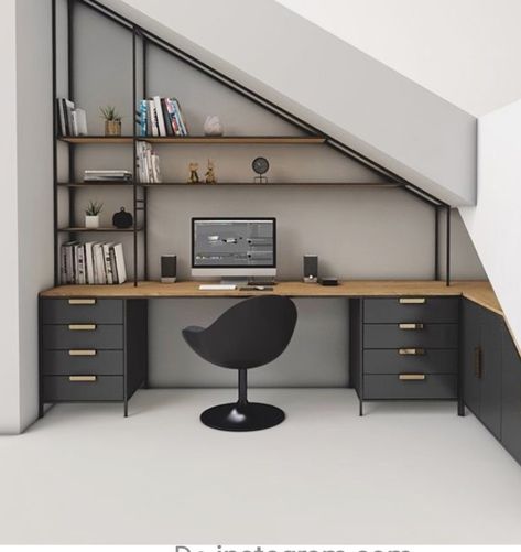 Study Room Under Staircase, Desk Under Eaves, Study Under Stairs, Under Stairs Workspace, Under Stairs Office Space, Under Stairs Desk Ideas, Office Under Staircase, Understairs Office Ideas, Under Stairs Office Ideas