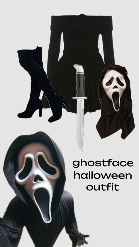 #halloween #ghostfacekiller #oufit #scream #fyp Scream Matching Costumes, Women’s Ghost Face Costume, Scream Movie Halloween Costume, Screem Girl Halloween, Fem Ghostface Costume, Female Ghost Face Costume, Ghostface Halloween Costume Women, Girl Ghost Face Costume, Female Scream Costume