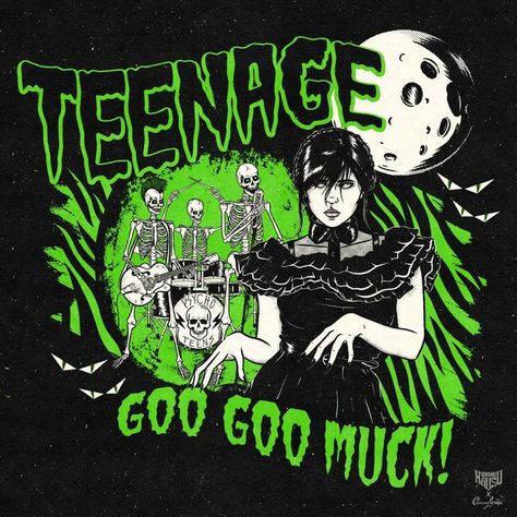 Jenny Richardson, Goo Goo Muck, Lux Interior, Cropped Graphic Tees, The Cramps, Tee Designs, Dark Feminine, Wednesday Addams, Horror Art