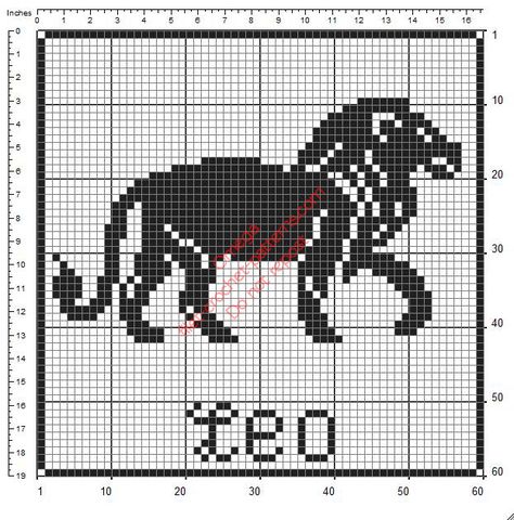 Leo Zodiac Signs free filet crochet design diagram pattern - free filet crochet patterns download Capricorn Cross Stitch Pattern, Cross Stitch Zodiac Pattern, Capricorn Pixel Art, Capricorn Cross Stitch, Capricorn Crochet, Knit Graph, Crochet Zodiac, Free Filet Crochet Patterns, Crochet Alphabet Letters