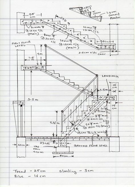 Staircase Concrete, Stair Design Architecture, Spiral Stairs Design, Stair Plan, Concrete Staircase, Staircase Design Modern, Civil Engineering Construction, Civil Engineering Design, Building Stairs