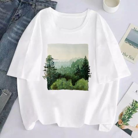 T shirt,forest aesthetic t-shirts,green aesthetic t-shirts,trees t-shirts,nature t-shirts,natural t-shirts, Korean t shirt,  Korean graphic tee , nature t-shirts, illustrated t-shirts, nature illustrated t-shirts,beautiful scenery t-shirts,nature lover t-shirts,nature core t-shirts,forest painting t-shirts Aesthetic Tshirt Graphic Tees, Graphic Tee Cotton T-shirt With Artwork, Artsy White T-shirt With Artwork, Cheap Short Sleeve T-shirt With Watercolor Print, Casual White T-shirt With Watercolor Print, White Relaxed Fit T-shirt With Watercolor Print, Fabric Paint Shirt, Paint Shirts, T Shirt Painting