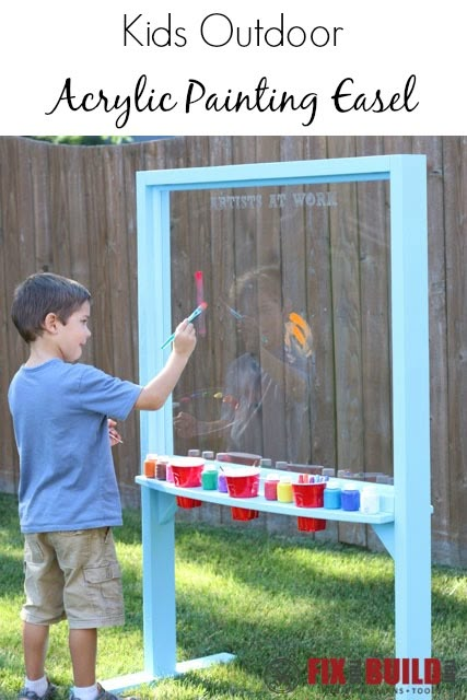 Outdoor Chalkboard, Painting Easel, Toddler Outdoor, Kids Outdoor Play, Outdoor Play Area, Woodworking For Kids, Outdoor Classroom, Backyard Playground, Backyard Play