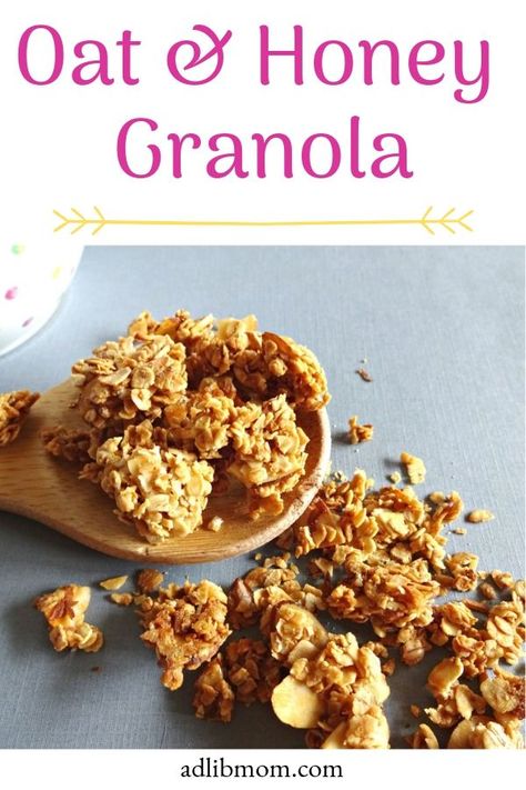 Oat And Honey Granola, Honey Granola Recipe, Granola Recipe Healthy, Honey Granola, Granola Recipe Homemade, Oats And Honey, Granola Healthy, Text Overlay, Granola Recipes