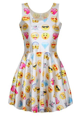 Cute Emoji Dress – Miracles Fashion Boutique Fancy White Dress, Girls Activities, Emoji Clothes, White Pleated Dress, White Skater Dress, Pleated Skater Dress, Walpapers Cute, Fancy Short Dresses, White Skater Dresses