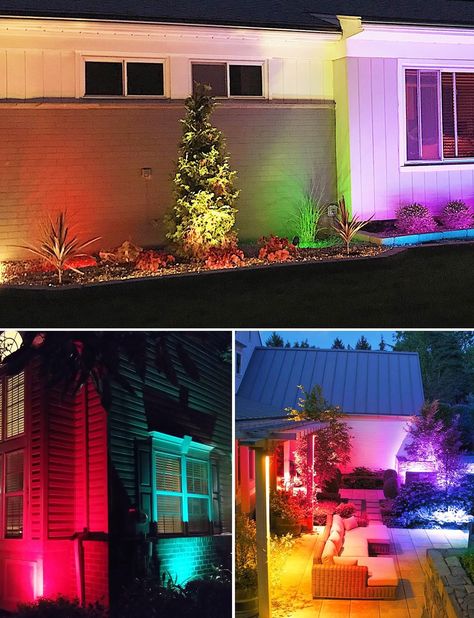 120V LED Spot Lights Outdoor 12W RGB Color Changing Landscape Lights with Remote Control Waterproof Spotlights with Plug for Yard Tree Path Garden Decorative, 4 Pack Solar Spot Lights Outdoor, Solar Spot Lights, Landscape Spotlights, House Fence, Court Yard, Led Landscape Lighting, Best Christmas Lights, Landscape Lights, White Lighting