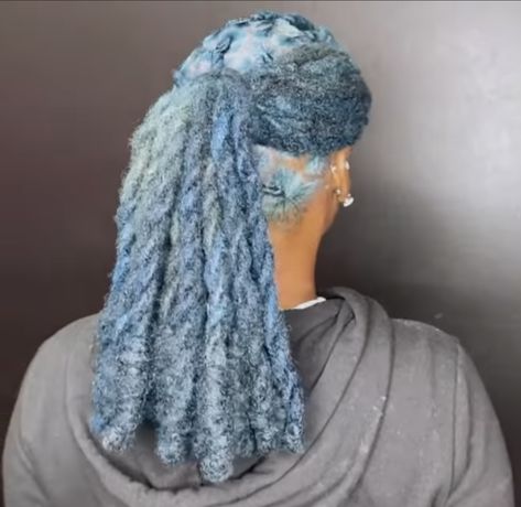 Cute Loc Colors, Colorful Dreads Black Women, Light Purple Locs, Grey Locs, Platinum Locs, Blue Faux Locs, White Locs, Silver Locs, Blonde And Pink Locs