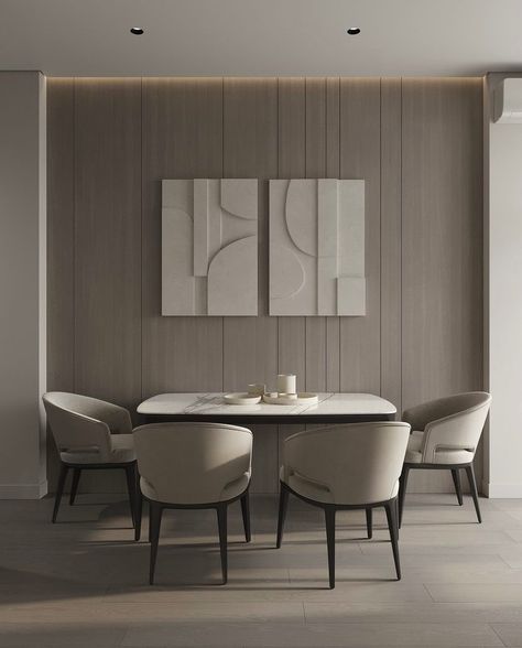 Dinning Area Design Modern Wall, Minimal Dinning Room, Architecture Design Poster, Details Drawing, Dining Room Modern, Interior Design Dining, Dining Room Interior, Interior Minimal, Interior Design Your Home