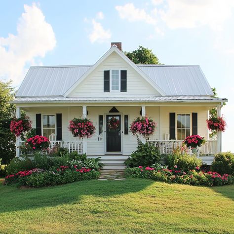 Cottage Core House Exterior, Cottage Core Home, Cottage Core House, Windsor Homes, Simple Cottage, Southern House, Cottage Style House Plans, Bungalow Homes, Charming Cottage