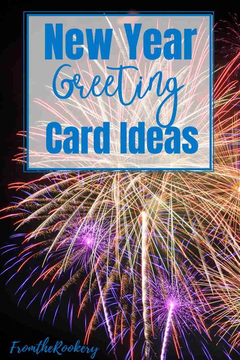 Happy New Year Card - Celebrate 2020 in style with these greeting card ideas. Stampin Up Happy New Years Cards, New Year's Greetings Ideas, New Year’s Greetings, New Years Cards Diy, Happy New Year Handmade Cards, New Years Eve Cards Handmade, Homemade New Years Cards, Diy Happy New Year Cards, New Years Card Ideas