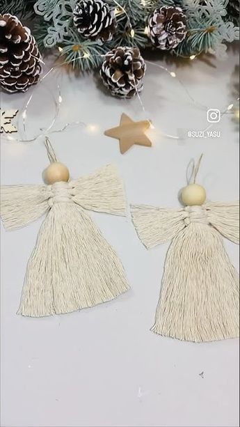 Macrame Angel Ornaments. So very easy and beautiful. #diy #handmade #angel