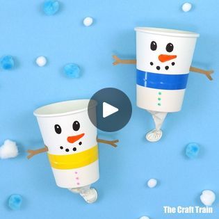 861K views · 5.8K reactions | Snowman pom pom popper | Paper cup snowman pom pom popper!! This is a super cute Winter craft idea which is great for frosty indoor days Full tutorial here:... | By The Craft Train | Facebook Snowman Popper Craft, Frosty The Snowman Crafts, Paper Cup Snowman, Pom Pom Popper, Snowman Pom Pom, Cup Snowman, Friday Funday, Winter Craft, Frosty The Snowmen