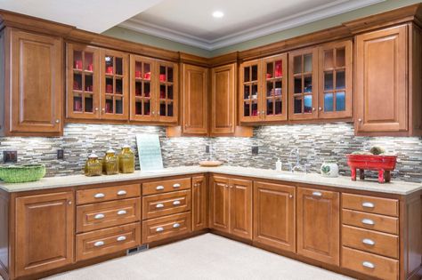 Beautiful wood cabinets custom designed by Jensen's Custom Cabinets in Logan, Utah Wooden House Doors, Almirah Designs, Flush Door, Kitchen Cupboard Designs, Kabinet Dapur, Modular Kitchen Designs, Logan Utah, Kitchen Interiors, Kitchen Interior Design Decor