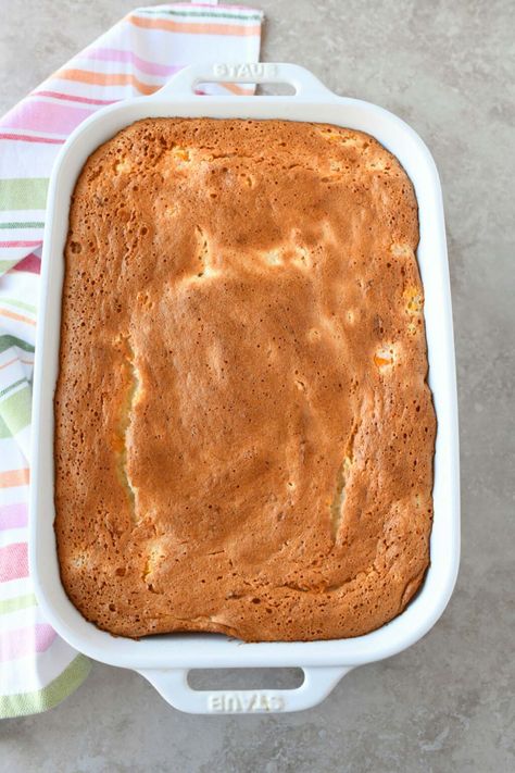 2 Ingredient Peach Angel Food Cake - Sizzling Eats Recipes Using Angel Food Cake Mix Boxes, Three Ingredient Cake Recipes, Angel Food Dump Cake, 2 Ingredient Angel Food Cake Recipes, 2 Ingredient Peach Cake, Angel Food Peach Cake, Peaches Angel Food Cake, Pineapple Angel Food Cake Recipe Simple, Peach Angel Food Cake Dessert