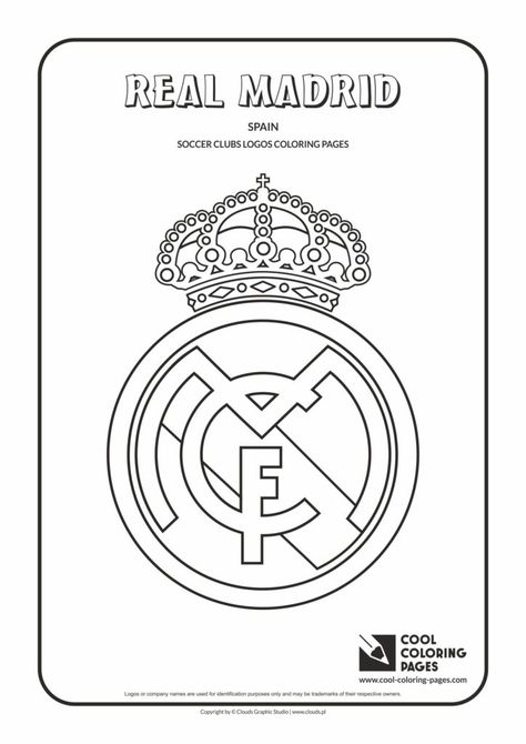 Cool Coloring Pages - Others / Real Madrid logo / Coloring page with Real Madrid logo Soccer Coloring Pages, Logo Coloring Pages, Logo Real Madrid, Palette Playground, Football Coloring, Madrid Logo, Real Madrid Logo, Football Coloring Pages, Football Drawing