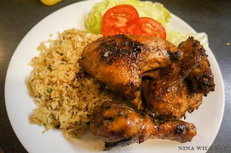 Nina Will Eat: Ga Roti Recipe - Vietnamese Rotisserie Chicken Maryland Chicken, Rotisserie Recipes, Vietnamese Recipe, Chicken Satay Skewers, Vietnamese Chicken, Roti Recipe, Viet Food, Chicken Satay, Vietnamese Cuisine