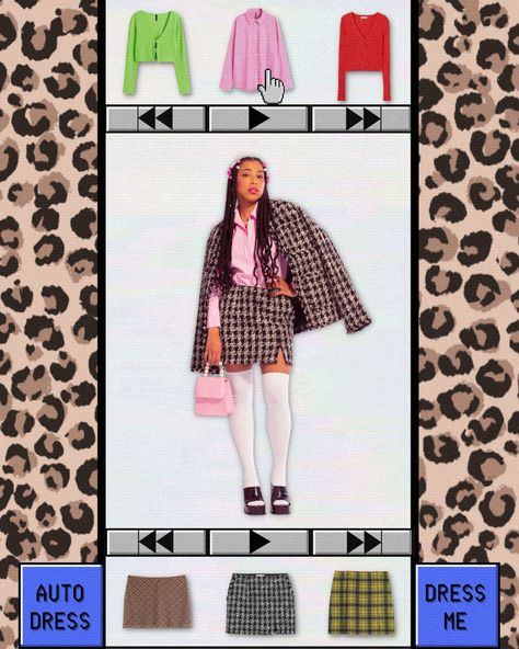 Clueless Cher’s closet app inspired shoot 90s Cher Clueless Closet, Cher Closet Clueless, Clueless Closet App, Clueless Campaign Poster, Clueless Magazine, Outfit Poster Design, Clothes Instagram Post Design, Chers Closet, Cher Closet