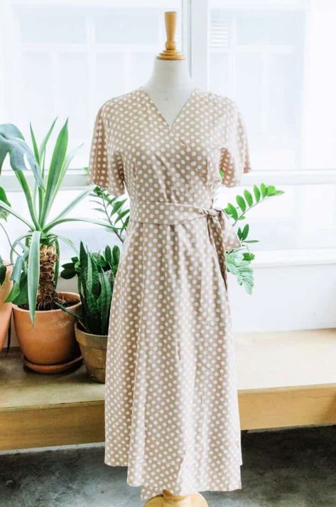 16 Best Wrap Dress Patterns (Free PDF Includes) - Its Overflowing Knit Wrap Dress Pattern, Cross Dress Pattern, Diy Wrap Dress Pattern Free, Dress With Collar Pattern, Sew Wrap Dress, Vintage Wrap Dress Pattern, Wrap Around Dress Pattern, Wrap Dress Pattern Free, Wrap Dress Patterns