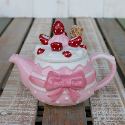 Ceramic Strawberry, Strawberry Coffee, Kawaii Cottagecore, Accessories Ceramic, Salt Jar, Kawaii Cups, Kawaii Cooking, Strawberry Cookies, Wedding Tea