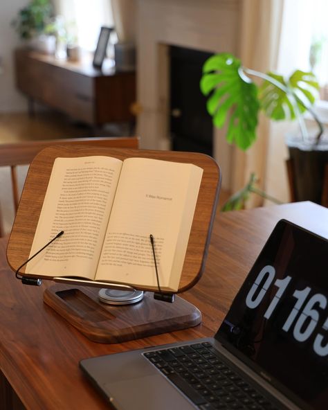 📖📚💻Upgrade your workspace with our 2-in-1 Adjustable Laptop Stand and Book Holder, crafted from luxurious black walnut wood. This premium, durable stand offers 360-degree adjustability for perfect viewing angles, blending functionality with elegance. Perfect for both laptops and books, it transforms your desk into a sophisticated, productive haven. 🎧 #WorkspaceGoals #LaptopStand #HomeOffice #BlackWalnut #DeskAccessories #ProductivityBoost #LuxuryDesign #TechGadgets #BookHolder #ErgonomicDesi... Adjustable Laptop Stand, Book Holder Stand, Pin Holder, Long Books, Book Holder, Black Walnut Wood, Book Holders, Book Stands, Wooden Desk