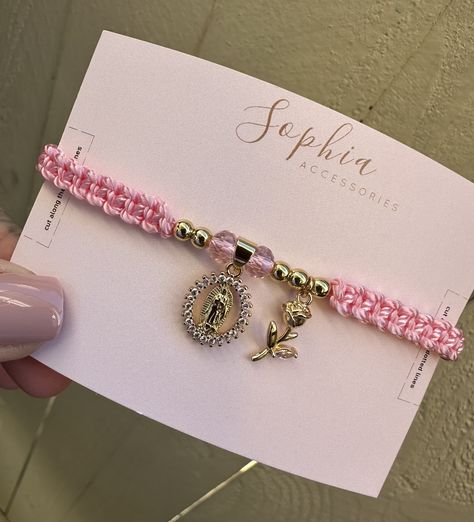 La Rosa de Guadalupe bracelet  18k gold filled charms