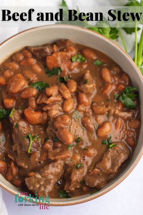 Beef Soup Bones, Pinto Bean Recipes, Crockpot Stew, Stew Meat Recipes, Bean Soup Recipes, Bean Stew, Stew Meat, Crockpot Beef, White Bowl