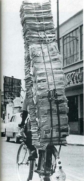 Newspaper delivery man Photography With Newspaper, Man With Newspaper Photography, Old Fashion Newspaper, Newspaper Bike, Newspaper Delivery, 1900s Newspaper, Ansel Adams, Delivery Man, Weird Pictures