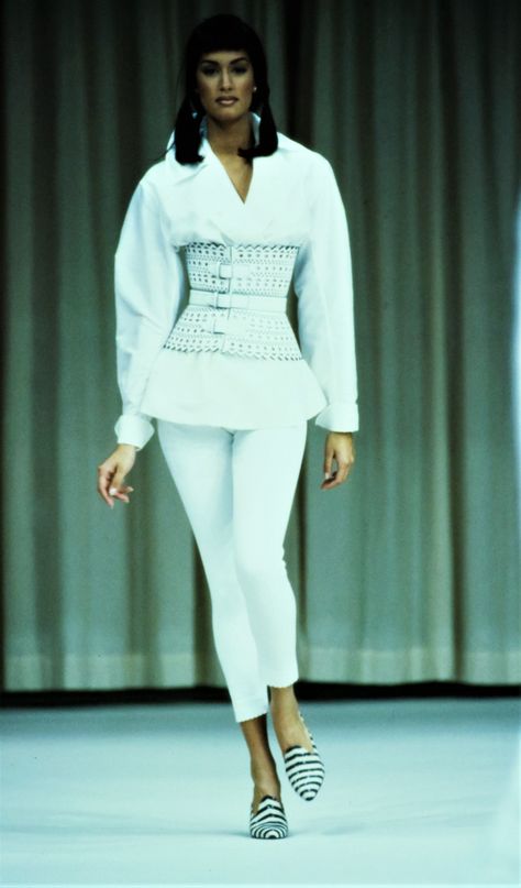 Yasmeen Ghauri / Azzedine Alaïa  Runway Show Spring 1992 Alaia Dress, Yasmeen Ghauri, Azzedine Alaïa, Pastel Color Palette, 90s Runway, 90s Runway Fashion, Fashion Archive, 90s Models, Azzedine Alaia