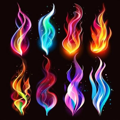 Photo flame shaped colors against a blac... | Premium Photo #Freepik #photo Hellfire Tattoo, Vrc Avatars, Flames Painting, Power Reference, Flames Art, Waist Tattoo, Colored Fire, Fire Ideas, Fire Poster