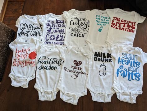 Baby Onesies - Etsy Baby Onesies Cricut, Funny Newborn Onesies, Country Baby Shower Ideas, Baby Onies, Diy Onesies, Diy Onesie, Funny Baby Onesies Boy, April Baby Shower, Onesie Decorating