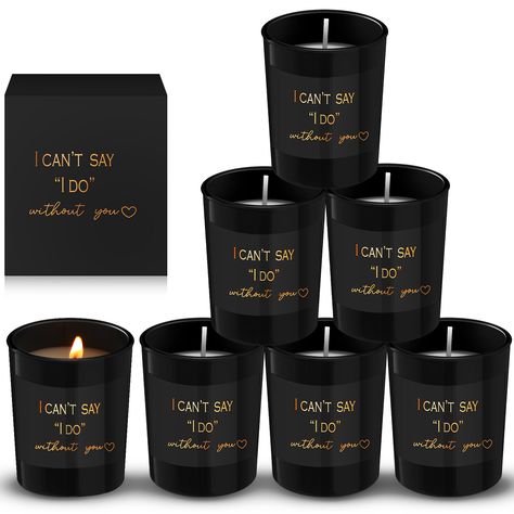 PRICES MAY VARY. Quantity and Thoughtful Packaging: gift your bridesmaids the sweet token of your love with our pack of 6 engagement candles; Each is encased in a stylish box, ensuring adequate quantities and a wonderful style combination that meets and surpasses your product quantity requirements Suitable and Convenient: the size of bridesmaids proposal gifts is about 1.97 x 2.36 inches/ 5 x 6 cm, a suitable size to easily fit in any bridesmaid gift candle box; Each box measures about 2.48 x 2. Gothic Bridesmaids, Best Friends Wedding, Engagement Candle, Anniversary Candle, Bridesmaid Candle, Will You Be My Bridesmaid Gifts, Wedding Gifts For Friends, Dream Wedding Decorations, Bridesmaid Boxes