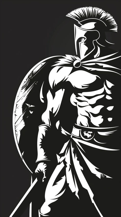 Gladiator Illustration, Warriors Pictures, Bike Sticker, Greek Warrior, Graphic Design Infographic, Spartan Warrior, Drawing Stencils, Bike Stickers, Graffiti Designs