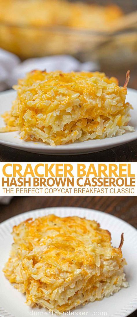 Cracker Barrel Hash Brown Casserole, Copycat Breakfast, Copycat Dinner, Cracker Barrel Hashbrown Casserole, Hashbrown Casserole Recipe, Shredded Hash Browns, Hashbrown Casserole, Hashbrown Breakfast Casserole, Condensed Soup