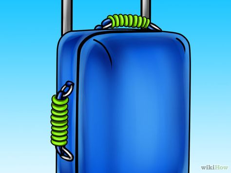 6 Ways to Make Luggage Easier to Spot - wikiHow Diy Luggage Identifier, Luggage Identifiers Ideas, Luggage Tags Diy, Funny Luggage Tags, Luggage Identifiers, Diy Suitcase, Baggage Carousel, Personalized Suitcase, Diy Marker