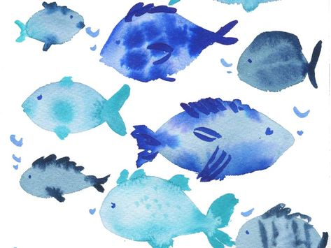 Watercolour Tutorials - Easy Step-by-Step Art Tutorials | Emily Wassell Watercolour Characters, Easy Art Tutorials, Watercolour Easy, Art Tutorials For Beginners, Tree Watercolor Painting, Pretty Fish, Tree Watercolor, Watercolor Beginner, Start Painting