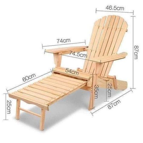 Wooden Beach Chairs, Adirondack Chair Plans, Chair And Ottoman Set, Outdoor Furniture Plans, Pallet Furniture Outdoor, Chair Dimensions, Woodworking Furniture, Diy Outdoor Furniture, Wooden Chair