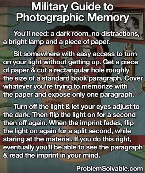 Studie Hacks, Photographic Memory, Random Tips, Ace Ventura, Survival Skills Life Hacks, Effective Study Tips, Working Memory, Life Hacks Websites, Teen Life Hacks