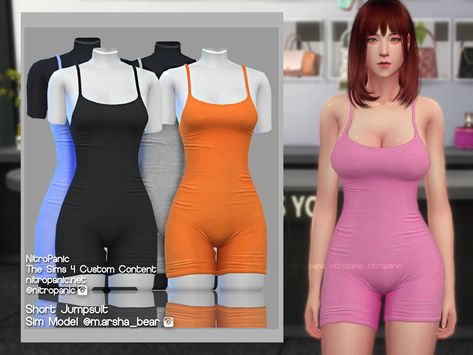 Short Jumpsuit for The Sims 4 Sims 4 Cc Jumpsuit, Sims 4 Black Hair, Sims 4 Traits, Free Sims 4, The Sims 4 Packs, Sims 4 Game Mods, Sims 4 Body Mods, Sims 4 Expansions, Tumblr Sims 4