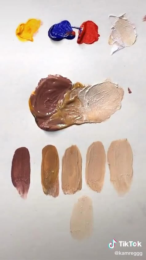 Skin Coloring Tutorial Acrylic, Skin Painting Tutorial Acrylic, Acrylic Painting Skin Tutorial, Skin Painting Acrylic, How To Make Skin Color Paint Watercolor, How To Mix Skin Tones In Acrylic, Painting Skin Tones Acrylics, Colour Mixing Video, Skin Tone Colors