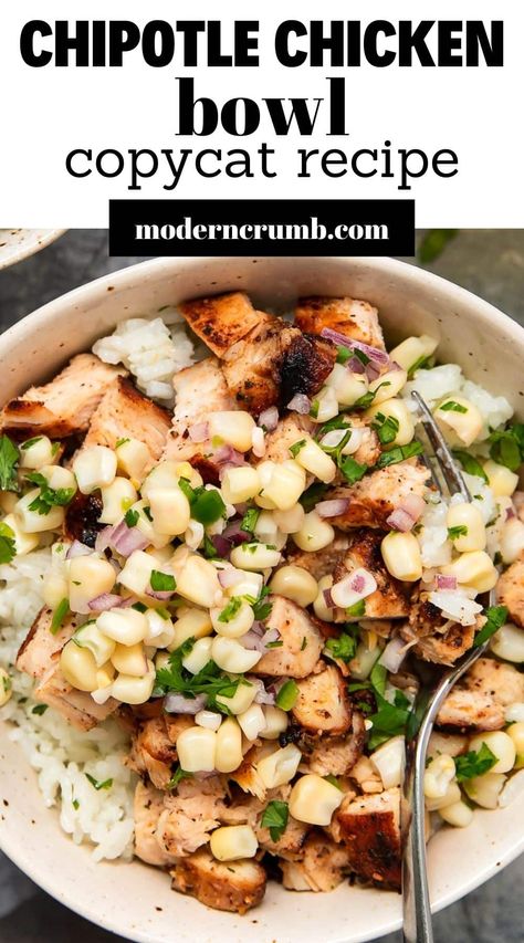 At Home Rice Bowls, Meat And Rice Bowl, Chipotle Rice Bowl Recipe, Rice And Chicken Bowl, At Home Chipotle Bowl, Healthy Chipotle Bowl, Canned Chicken Recipes Healthy, Copycat Chipotle Rice, Easy Rice Bowl Recipes