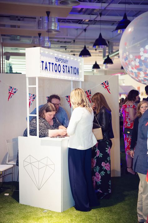 Wedding temporary tattoo station, image courtesy of By Lumiere, tattoos by Doris Loves Temporary Tattoo Station, Wedding Temporary Tattoos, Tattoo Station, Kids Zone, Wedding Tattoos, Lisa Frank, Love Tattoos, Royal Wedding, Trade Show