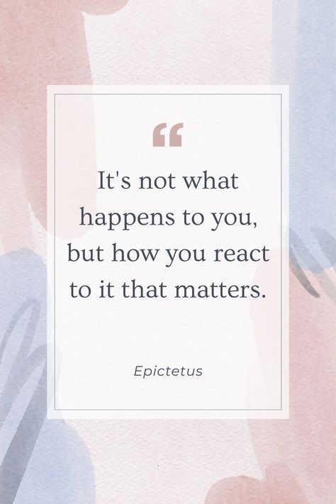 ✨ Resilience Unleashed: "It's not what happens to you, but how you react to it that matters." - Epictetus 🌟✨ Let these words be your compass through challenges. Every response is a brushstroke on the canvas of your story. 🎨💪 #Resilience #EpictetusWisdom What Happened To You, Matter, Famous Quotes, You Changed, Book Quotes, Vision Board, No Response, Motivational Quotes, Inspirational Quotes