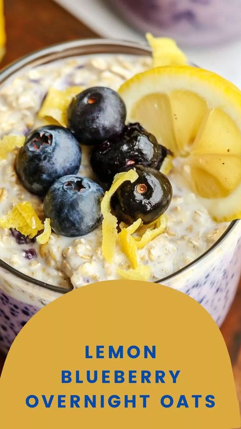 Lemon Blueberry Overnight Oats – Nosh Table Lemon Blueberry Overnight Oats, Blueberry Overnight Oats, Cider Sangria, Apple Cider Sangria, Blueberry Compote, Instant Oats, Vanilla Greek Yogurt, Pure Maple Syrup, Frozen Blueberries