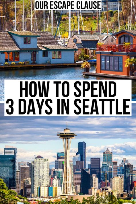 Planning a long weekend in Seattle WA? Here's how to make the most of 3 days in Seattle!  3 day seattle itinerary | seattle weekend getaway | things to do in seattle washington | what to do in seattle | places to visit in seattle | seattle travel guide | seattle vacation | seattle travel tips | seattle washington things to do | a few days in seattle wa | seattle weekend trip | usa weekend getaways | weekend getaways in usa | things to see in seattle | where to go in seattle wa | seattle tips 3 Day Seattle Itinerary, Seattle Bucket List, Things To Do In Seattle Washington, Seattle Washington Things To Do, Seattle Places To Visit, Seattle Itinerary, Seattle Weekend, Weekend In Seattle, Traveling Goals